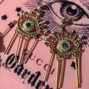 Statement Evil eye earrings